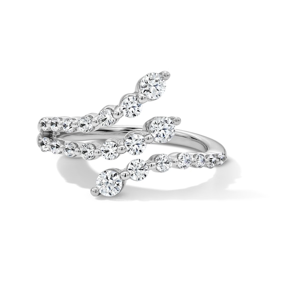 Previously Owned - 3/4 CT. T.w. Lab-Grown Diamond Split Bypass Ring in 10K White Gold (F/Vs2)