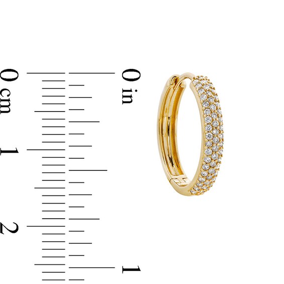 Previously Owned - 1/2 CT. T.w. Lab-Grown Diamond Triple Row Hoop Earrings in 10K Gold