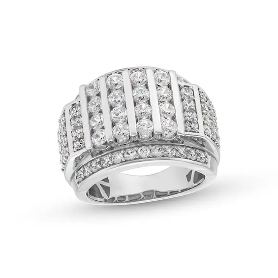 Previously Owned - 4 CT. T.w. Lab-Grown Diamond Mtuli-Row Column Ring in 10K White Gold (F/Si2)