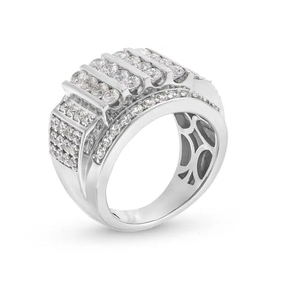 Previously Owned - 4 CT. T.w. Lab-Grown Diamond Mtuli-Row Column Ring in 10K White Gold (F/Si2)