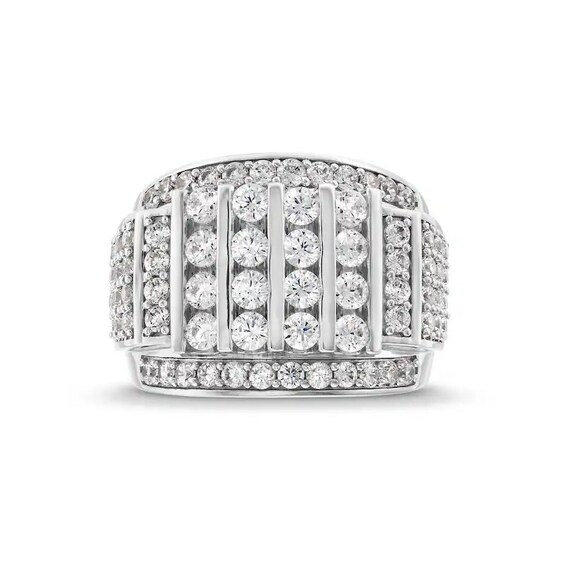 Previously Owned - 4 CT. T.w. Lab-Grown Diamond Mtuli-Row Column Ring in 10K White Gold (F/Si2)