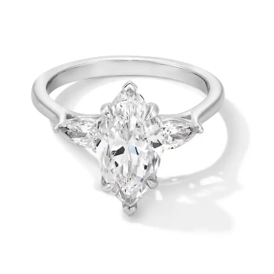 Previously Owned - 2-3/8 CT. T.w. Marquise and Pear-Shaped Lab-Grown Diamond Engagement Ring in 14K White Gold