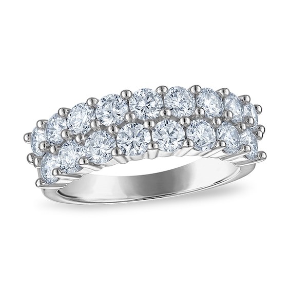 Previously Owned - 2 CT. T.w. Lab-Grown Diamond Double Row Anniversary Band in 10K White Gold (F/Vs2)