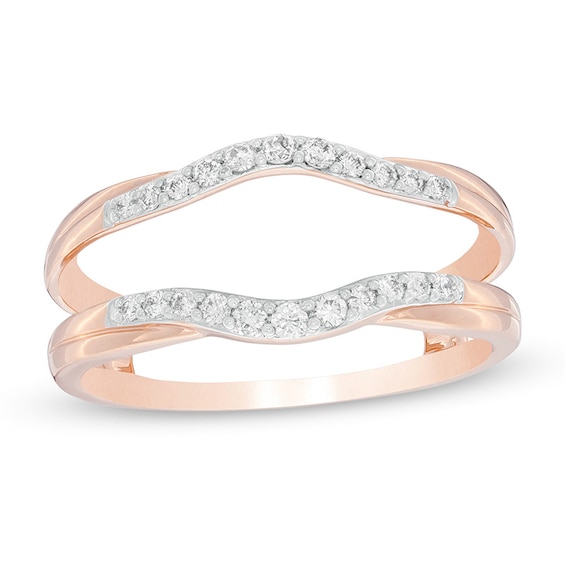 Previously Owned - 1/5 CT. T.w. Diamond Contour Solitaire Enhancer in 14K Rose Gold
