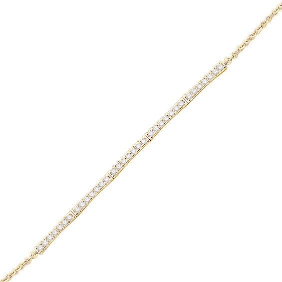 Previously Owned - 1/2 CT. T.w. Diamond Five Bar Bolo Bracelet in 10K Gold