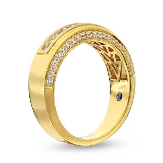 Previously Owned - Vera Wang Men's 1 CT. T.w. Square-Cut Diamond Nine Stone Anniversary Band in 14K Gold