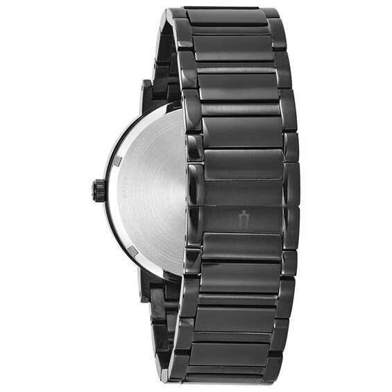 Previously Owned - Men's Bulova Modern Diamond Accent Black IP Watch with Black Dial (Model: 98D144)