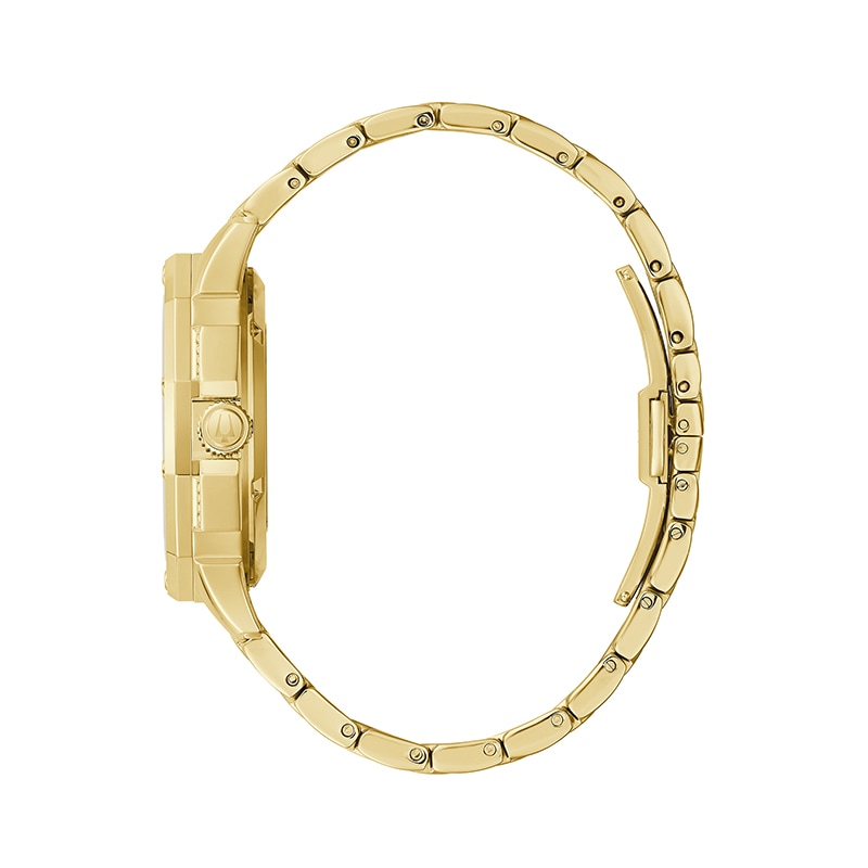 Main Image 2 of Previously Owned - Men's Bulova Octava Crystal Accent Gold-Tone Automatic Watch with Skeleton Dial (Model: 98A292)