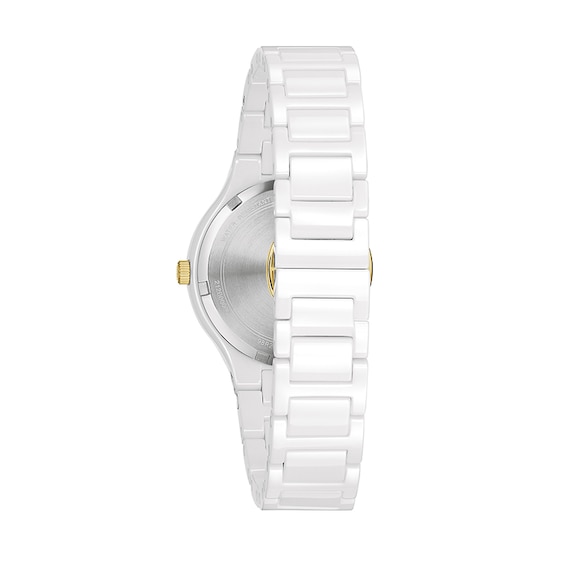 Previously Owned - Ladies' Bulova Modern Millenia Diamond Accent Watch with Mother-of-Pearl Dial (Model: 98R292)