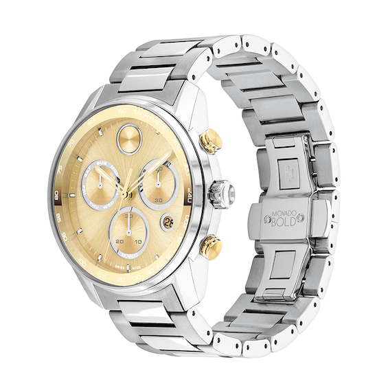 Previously Owned - Men's Movado Bold® Verso Chronograph Watch with Gold-Tone Dial (Model: 3600907)