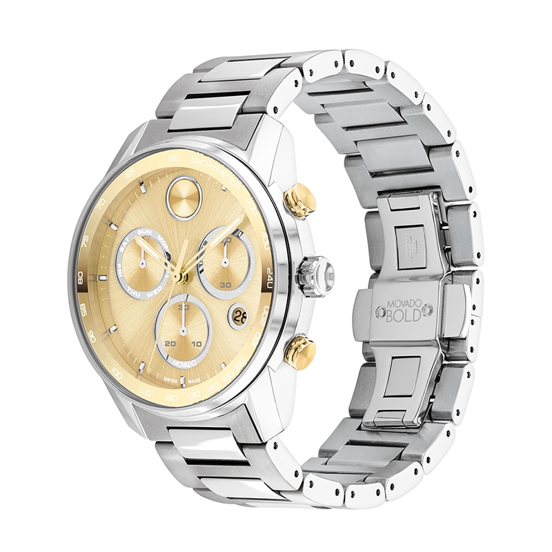 Main Image 2 of Previously Owned - Men's Movado BOLD® Verso Chronograph Watch with Gold-Tone Dial (Model:&nbsp;3600907)
