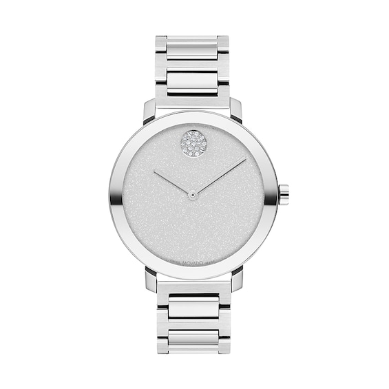 Previously Owned - Ladies’ Movado Bold® Evolution Crystal Accent Watch with Silver-Tone Glitter Dial (Model: 3600732)
