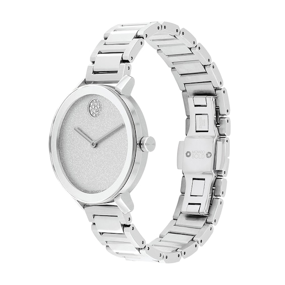 Previously Owned - Ladies’ Movado Bold® Evolution Crystal Accent Watch with Silver-Tone Glitter Dial (Model: 3600732)