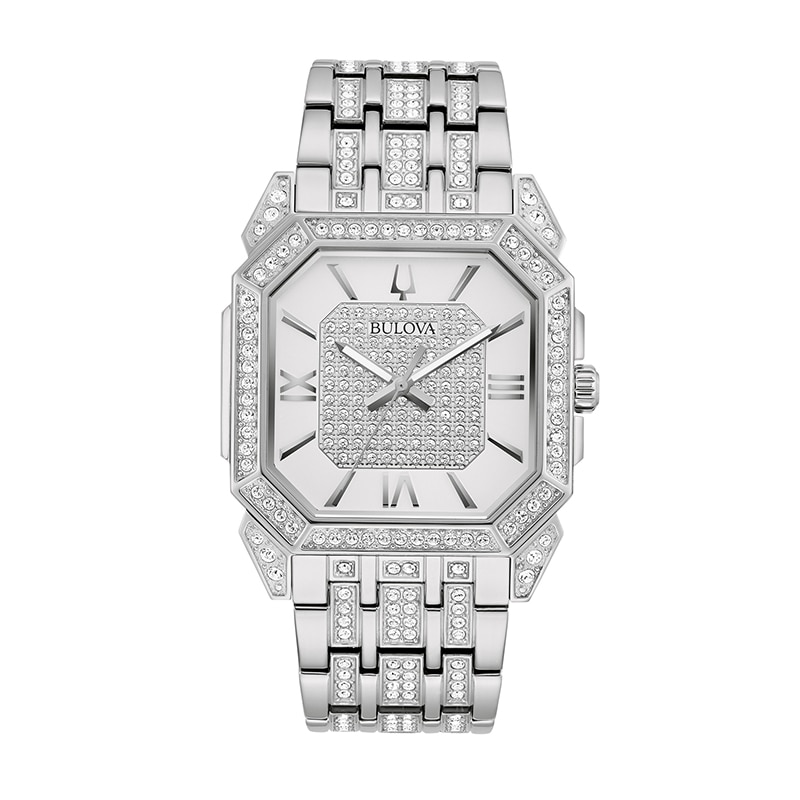 Main Image 1 of Previously Owned - Men's Bulova Octava Crystal Watch with Octagonal Silver-Tone Dial (Model:&nbsp;96A285)