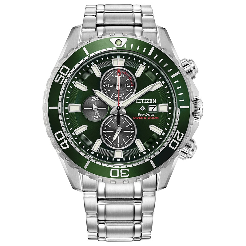 Main Image 1 of Previously Owned - Men's Citizen Eco-Drive® Promaster Dive Chronograph Watch with Green Dial (Model: CA0820-50X)