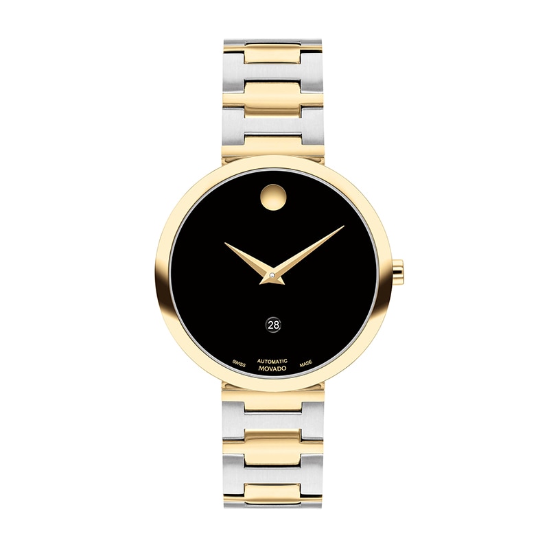 Main Image 1 of Previously Owned - Movado AUTOMATIC Museum® Classic Two-Tone Watch with Black Dial (Model: 0607679)