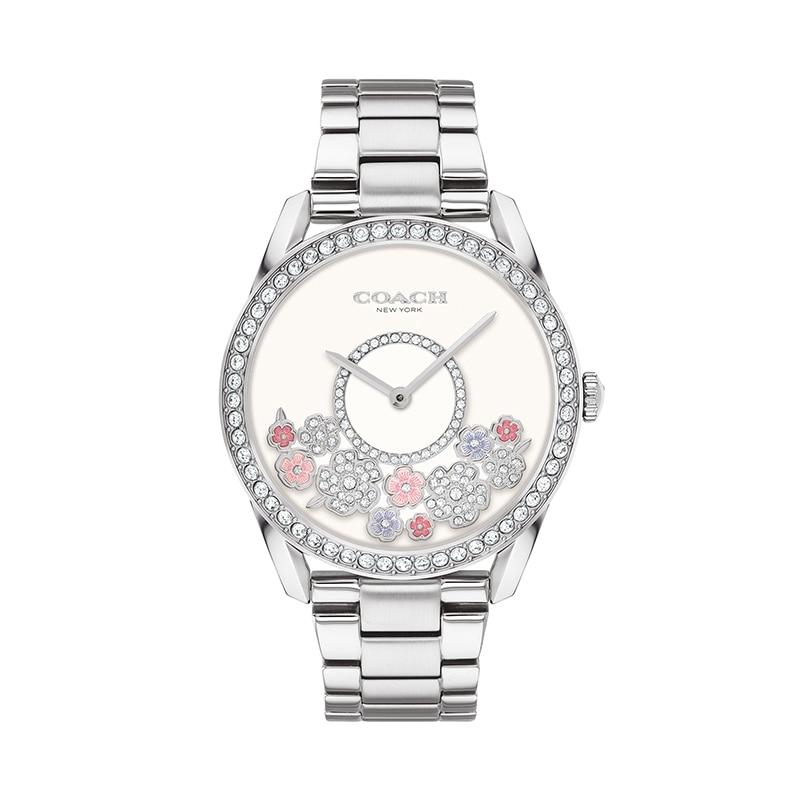 Main Image 1 of Previously Owned - Ladies' Coach Preston Crystal Accent Watch with White Dial (Model: 14503775)