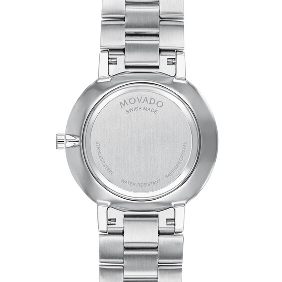 Previously Owned - Men's Movado Faceto 1/20 CT. T.w. Diamond Watch with Black Dial (Model: 0607865)