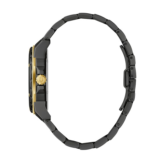 Previously Owned - Men's Bulova Marine Star Diamond Accent Two-Tone Watch with Black Dial (Model: 98D176)