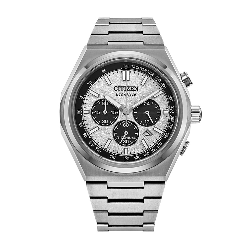 Main Image 1 of Previously Owned - Men’s Citizen Eco-Drive® Zenshin Chrono Super Titanium™ Watch with White Dial (Model: CA4610-85A)
