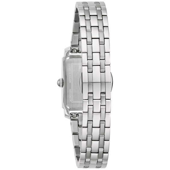 Previously Owned - Ladies' Bulova Sutton Diamond Accent Watch with Rectangular Grey Mother-of-Pearl Dial (Model: 96P252)