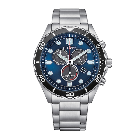 Previously Owned - Men’s Citizen Eco-Drive® Sporty-Aqua Chronograph Watch with Blue Dial (Model: At2560-84L)