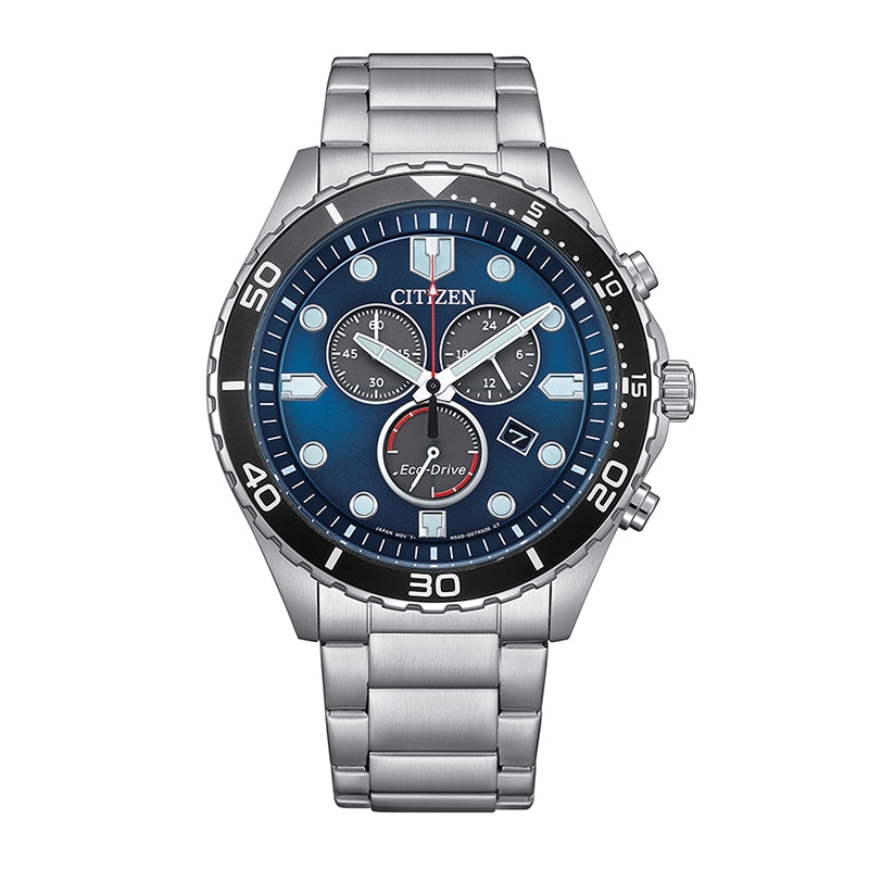 Main Image 1 of Previously Owned - Men’s Citizen Eco-Drive® Sporty-Aqua Chronograph Watch with Blue Dial (Model: AT2560-84L)
