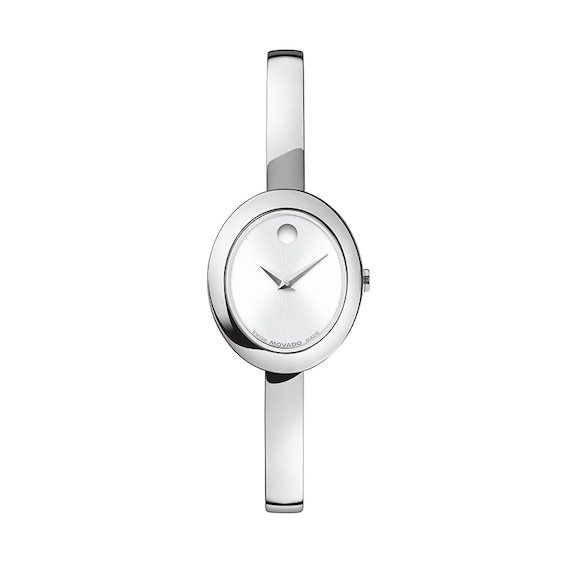 Previously Owned - Ladies' Movado Museum® Bangle Watch with Silvery-White Sunray Dial (Model: 608070)