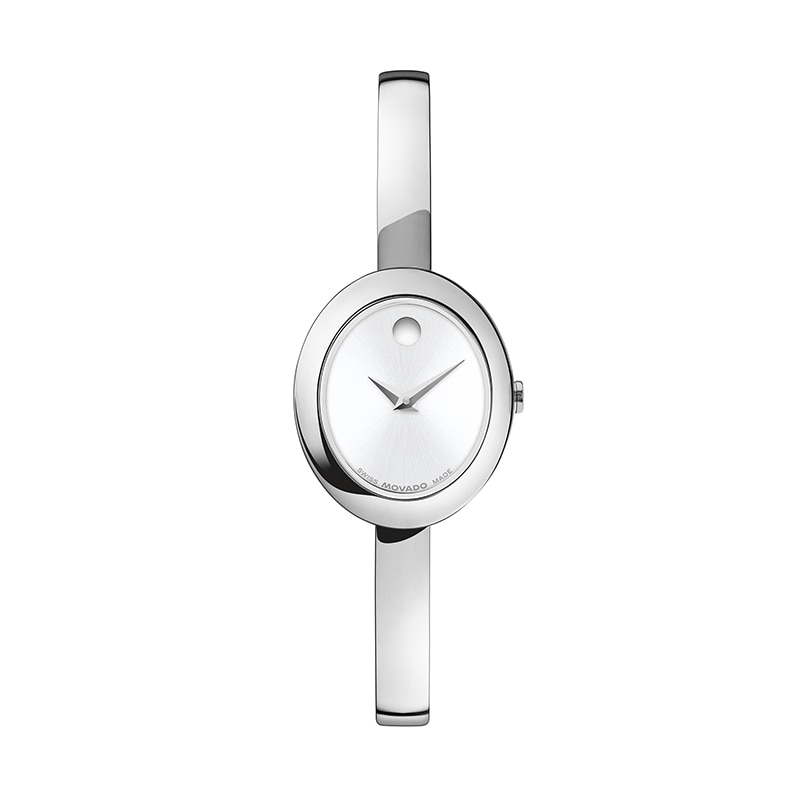 Main Image 1 of Previously Owned - Ladies' Movado Museum® Bangle Watch with Silvery-White Sunray Dial (Model: 608070)