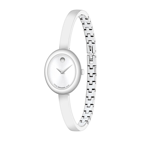 Previously Owned - Ladies' Movado Museum® Bangle Watch with Silvery-White Sunray Dial (Model: 608070)