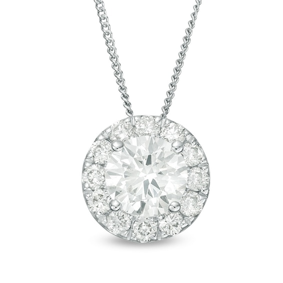 Previously Owned - 1 CT. T.w. Diamond Frame Pendant in 14K White Gold (I/Si2)