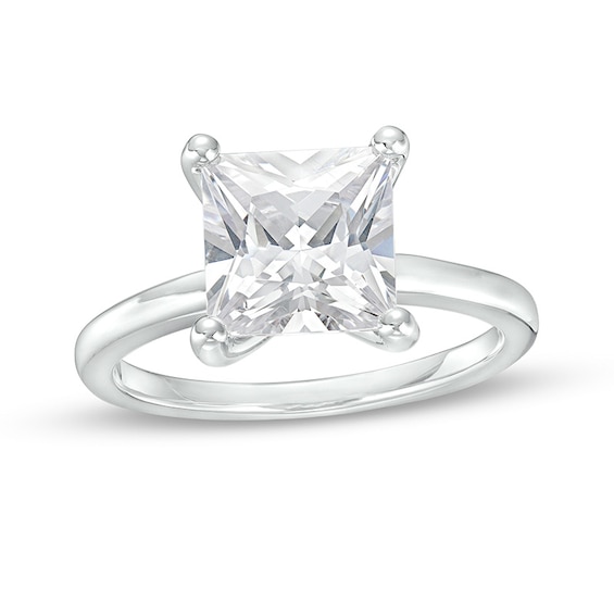 Previously Owned - 3 CT. Princess-Cut Lab-Grown Diamond Solitaire Engagement Ring in 14K White Gold (I/Si2)