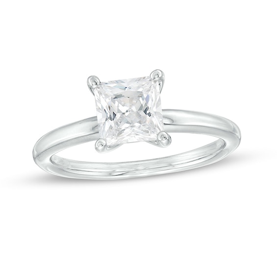 Previously Owned - 1-1/2 CT. Princess-Cut Lab-Grown Diamond Solitaire Engagement Ring in 14K White Gold (I/Si2)