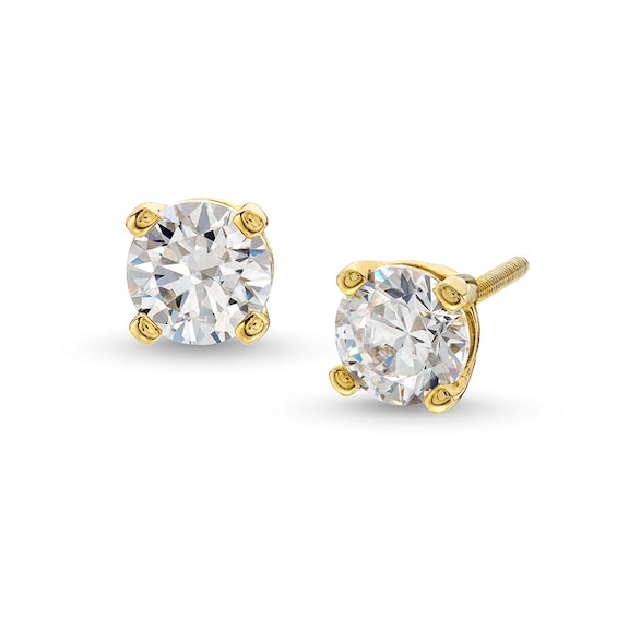 Previously Owned - 1-1/2 CT. T.w. Lab-Grown Diamond Solitaire Stud Earrings in 14K Gold (I/Si2)