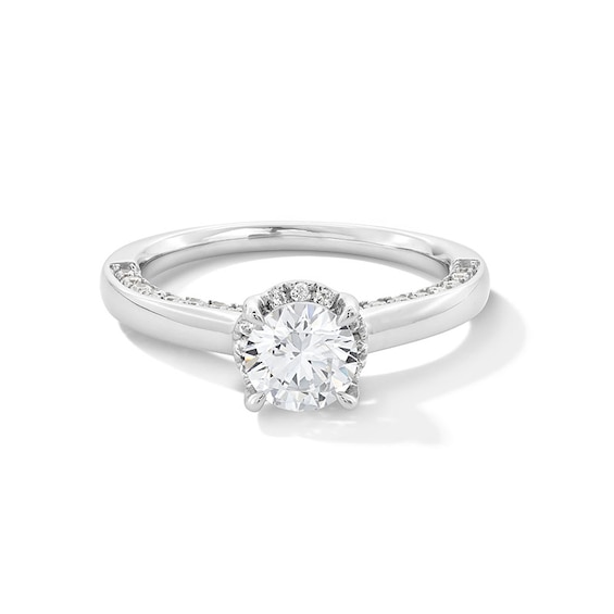Previously Owned - 1-1/2 CT. T.w. Lab-Grown Diamond Frame Engagement Ring in 14K White Gold (F/Vs2)