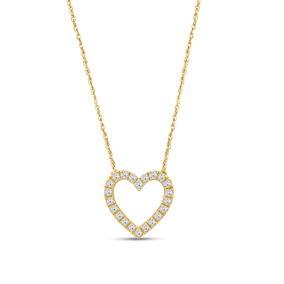 Previously Owned - 1/4 CT. T.w. Lab-Grown Diamond Heart Necklace in 14K Gold (F/Si2)