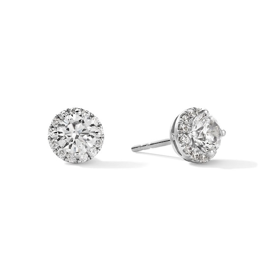 Previously Owned - 1-1/5 CT. T.w. Lab-Grown Diamond Frame Stud Earrings in 10K White Gold (F/Vs2)