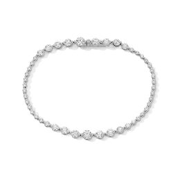 Previously Owned - 4 CT. T.W. Lab-Grown Diamond Graduated Line Bracelet in 10K White Gold (F/VS2)