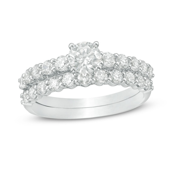 Previously Owned - 1-1/2 CT. T.w. Diamond Bridal Set in 14K White Gold