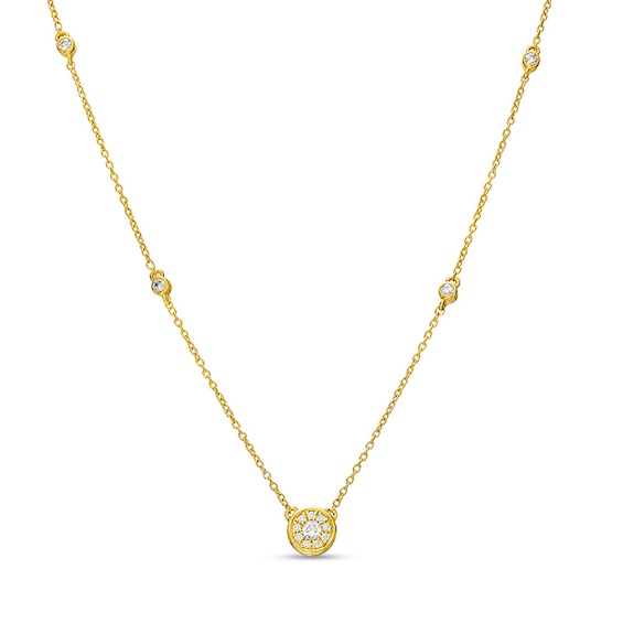 Previously Owned - 1/3 CT. T.w. Multi-Diamond Station Necklace in 10K Gold
