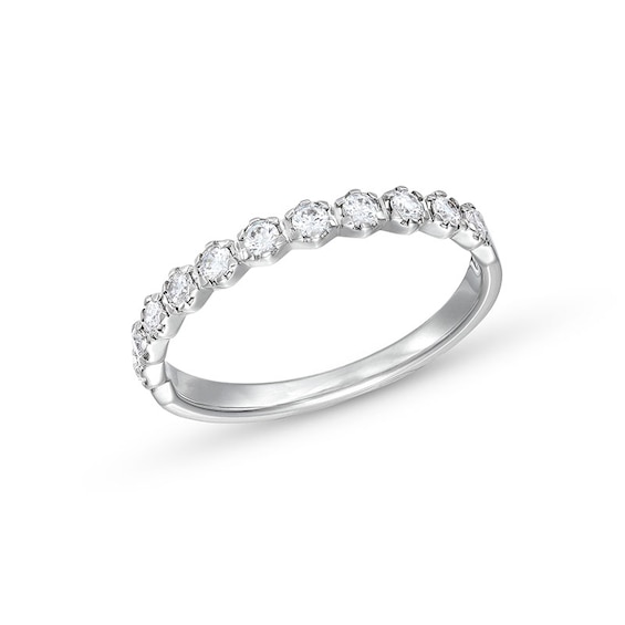 Previously Owned - 1/3 CT. T.w. Diamond Hexagon Band in 14K White Gold