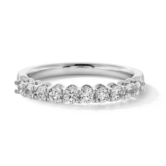 Previously Owned - 1/2 CT. T.w. Diamond Scallop Edge Anniversary Band in 14K White Gold (G/I1)