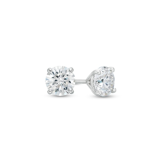 Previously Owned - 1 CT. T.w. Diamond Solitaire Stud Earrings in 14K White Gold (I/I1)