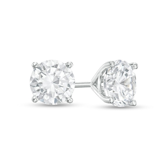 Previously Owned - 1-1/4 CT. T.w. Diamond Solitaire Stud Earrings in 14K White Gold (J/I3)
