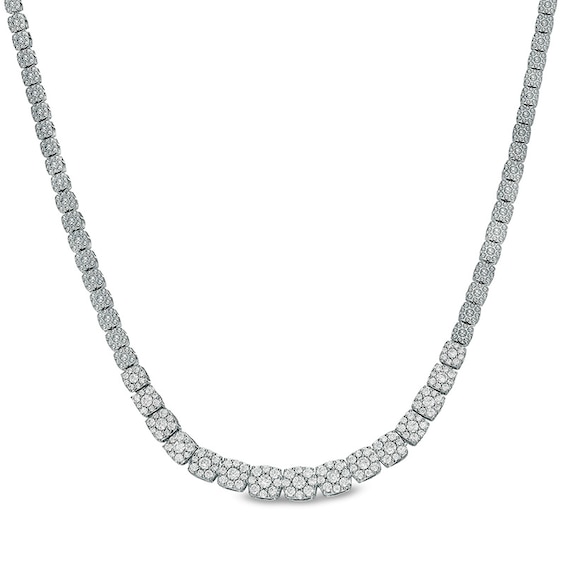 Previously Owned - 3 CT. T.w. Composite Diamond Riviera Necklace in 10K White Gold