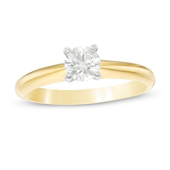 Previously Owned - 1/2 CT. Diamond Solitaire Engagement Ring in 14K Gold (J/I2)