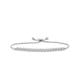 Previously Owned - 1/2 CT. T.W. Multi-Diamond Line Bolo Bracelet in 10K White Gold - 9.5"