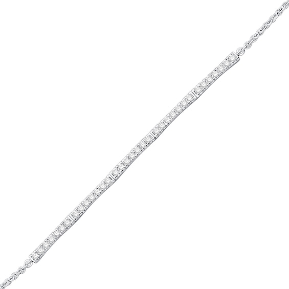 Previously Owned - 1/2 CT. T.w. Diamond Five Bar Bolo Bracelet in 10K White Gold