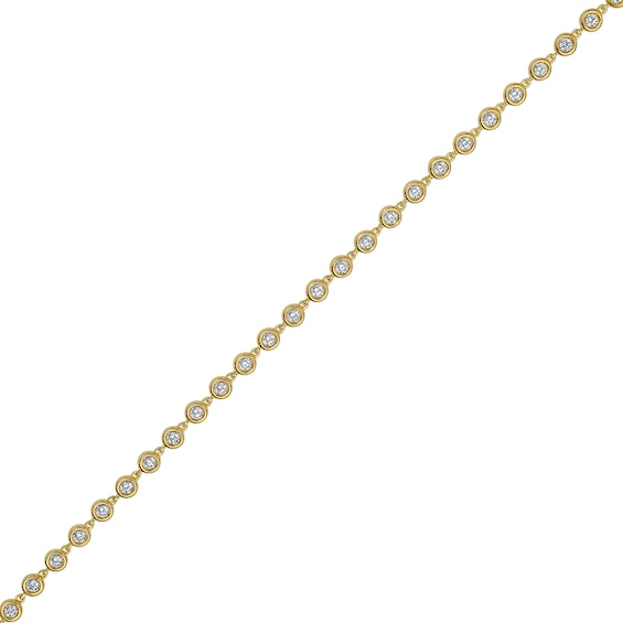 Previously Owned - 1-1/2 CT. T.w. Lab-Grown Diamond Bezel-Set Link Bracelet in 10K Gold (I/Si2)