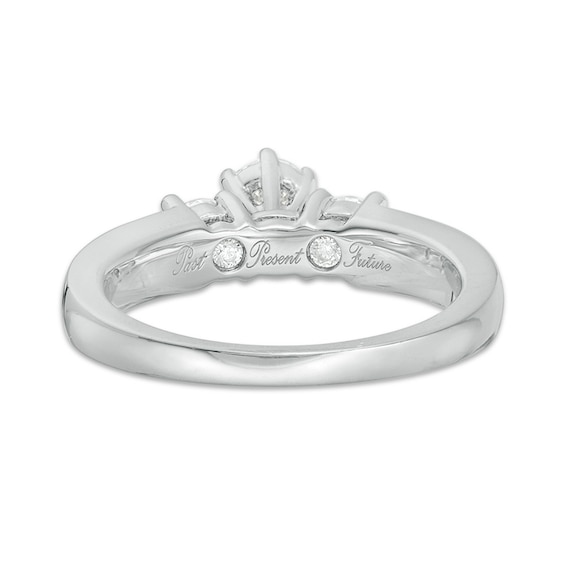 Previously Owned - 2 CT. T.w. Diamond Three Stone Soldered Bridal Set in 14K White Gold